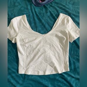 White Lululemon crop top in size 8